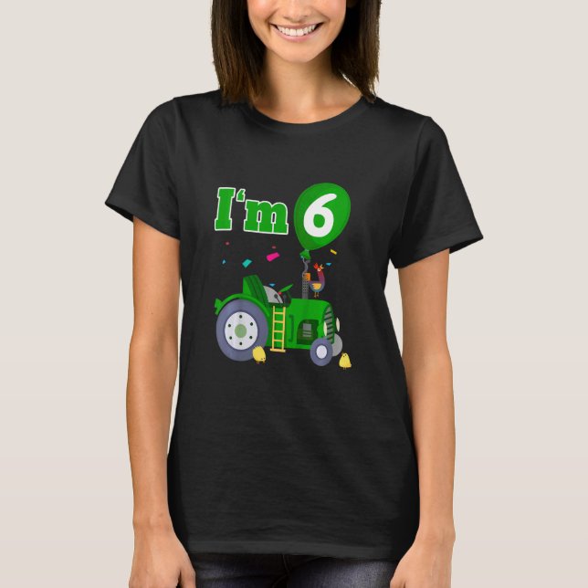 Camiseta Niños Tractor I m 6 Six Farm Barnyard 6th Bir (Anverso)
