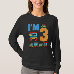 Camiseta Niños Tren de tercer cumpleaños Chicas de 3 años d