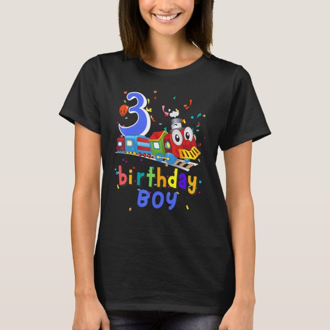 Camiseta Niños Tren de tercer cumpleaños Chicas de 3 años d (Anverso)