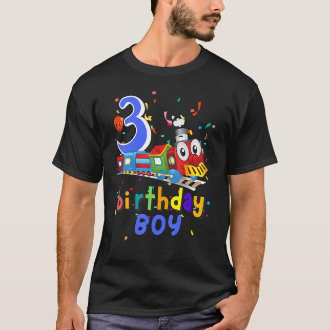 Camiseta Niños Tren de tercer cumpleaños Chicas de 3 años d (Anverso)