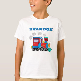 Camiseta Niños Tren Niños Nombre personalizado azul