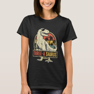 Camiseta Niños Tres A Saurus Cumpleaños Rex 3 Años Dino 3