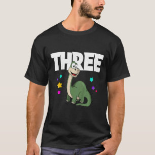 Camiseta Niños TRES Dinosaurios Tercer Cumpleaños