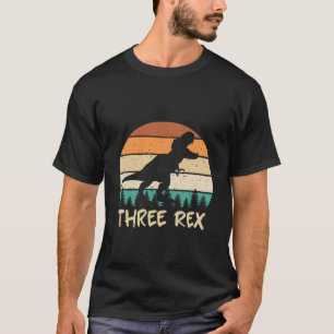 Camiseta Niños Tres Regalos Rex De Cumpleaños Tercer Dinosa