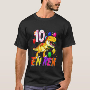 Camiseta Niños Tres Rex 10 Años Tercer Dinosaurio 10 Años