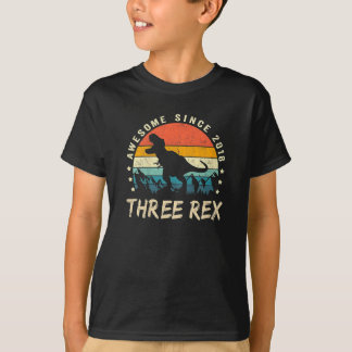 Camiseta Niños Tres Rex 3er cumpleaños Shirt Tercer Dinosau
