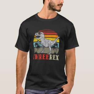 Camiseta Niños Tres Rex Cumpleaños Dinosaurio De 3 Años 3ª