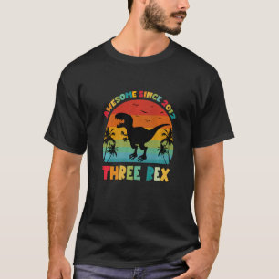 Camiseta Niños Tres Rex Funny Dinosaur De 10 Años