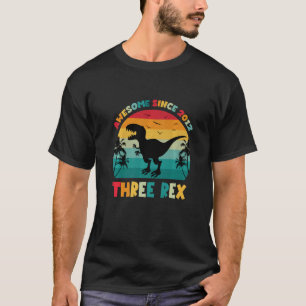 Camiseta Niños Tres Rex Funny Dinosaur De 10 Años