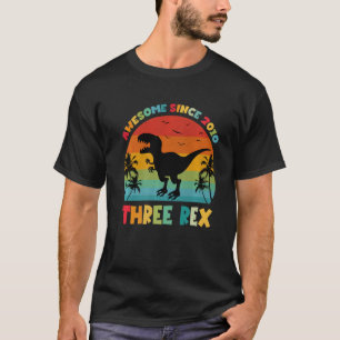 Camiseta Niños Tres Rex Funny Dinosaur De 12 Años Sorprende