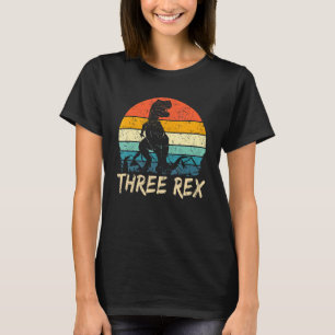 Camiseta Niños Tres Rex Niños de 3 Años