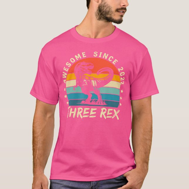 Camiseta Niños Tres Rex Tercer Niño De Cumpleaños Tercer Di (Anverso)