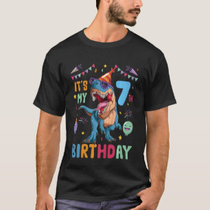 Camiseta Niños Trex Dino Dinosaurio 7º Chica de Siete Días
