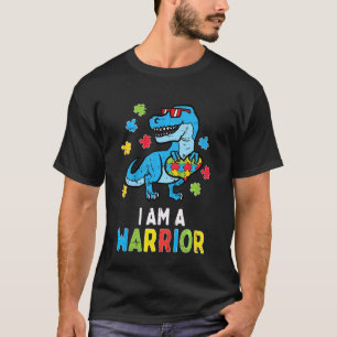Camiseta Niños Trex Dino Soy Un Niño Guerrero Autismo