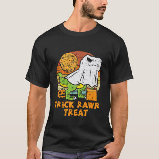 Camiseta Niños Truco Rawr Tratar Fantasma Dino Trex Niños P