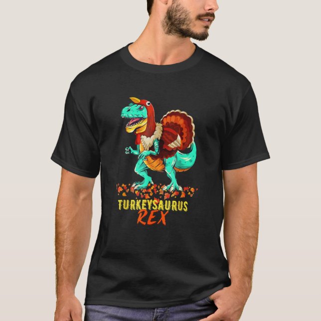 Camiseta Niños Turkeysaurus Rex Dab Turkey Dino Toddler Tha (Anverso)