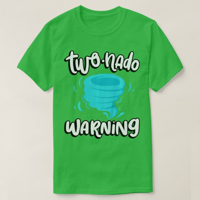 Camiseta Niños Twonado Advertencia 2 cumpleaños Tornado Tem (Diseño del anverso)