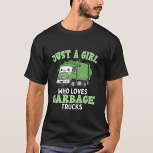 Camiseta Niños Un Chica que ama los camiones de la basura P