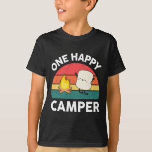 Camiseta Niños Un Feliz Campista Niño Divertido Marshmallo