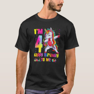 Camiseta Niños Unicornio 4 Años Dabbing 4 Años Chica