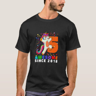 Camiseta Niños unicornio 5 cumpleaños 5 años sorprendentes 