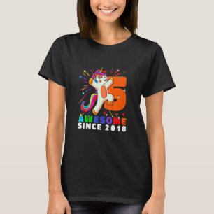 Camiseta Niños unicornio 5 cumpleaños 5 años sorprendentes 