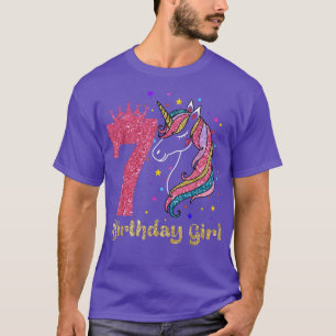 Camiseta Niños Unicornio Chica de Cumpleaños de 7 años