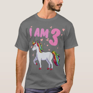 Camiseta Niños unicornio Chica tercer cumpleaños Chicas de 