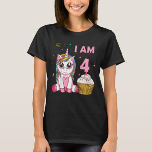 Camiseta Niños Unicornio criatura mítica chica Soy 4 años b