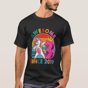 Camiseta Niños Unicornio de 3 años Chica de tercer cumpleañ