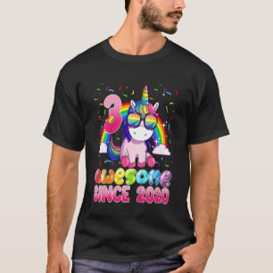 Camiseta Niños Unicornio de 3 años de edad impresionantes d