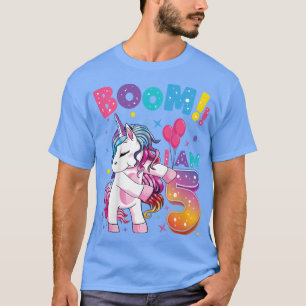 Camiseta Niños Unicornio de 5 años de edad que filman 5 año