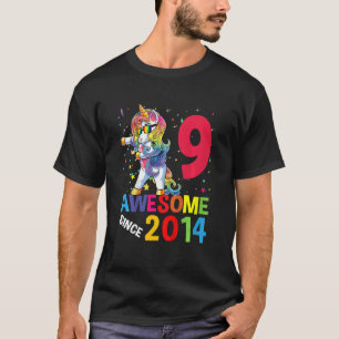 Camiseta Niños Unicornio de 9 años Chica de cumpleaños 9 Da