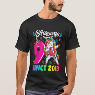 Camiseta Niños Unicornio de 9 años Chica de cumpleaños 9 Da