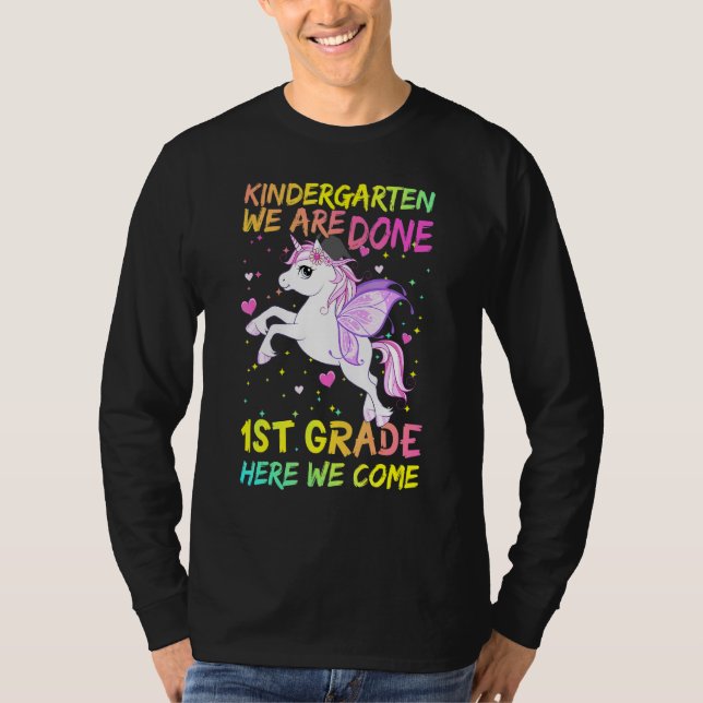 Camiseta Niños Unicornio Hemos Terminado El Primer Grado Aq (Anverso)