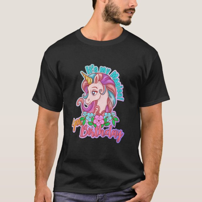 Camiseta Niños Unicornio Magnífico Chica de Caballos (Anverso)
