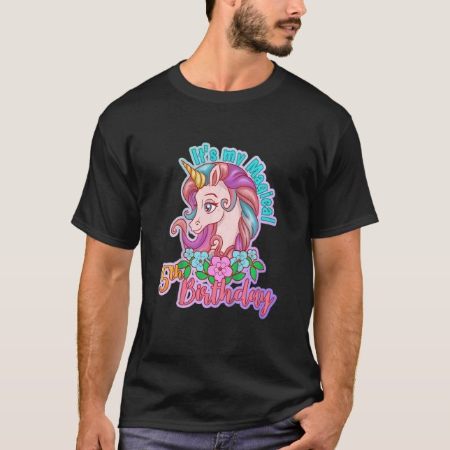 Camiseta Niños Unicornio Magnífico Chica de Caballos (Anverso)