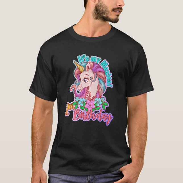 Camiseta Niños Unicornio Magnífico Chica de Caballos (Anverso)