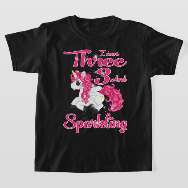 Camiseta Niños unicornio por Chica de cumpleaños de 3 años  (Distribución)