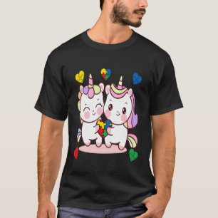 Camiseta Niños Unicornio Rompecabezas Corazón Pieza Autismo