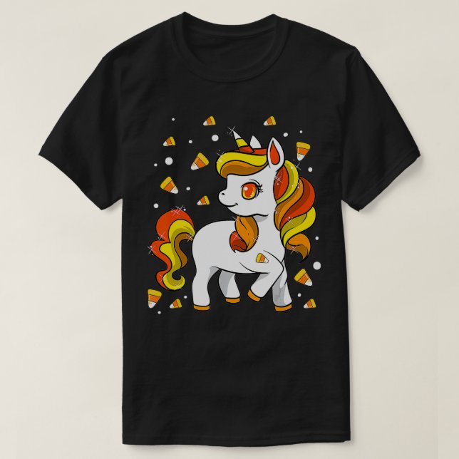 Camiseta Niños unicornios Chicas de maíz dulce Halloween (Diseño del anverso)