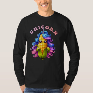 Camiseta Niños unicornios de maíz divertidos y coloridos Ch