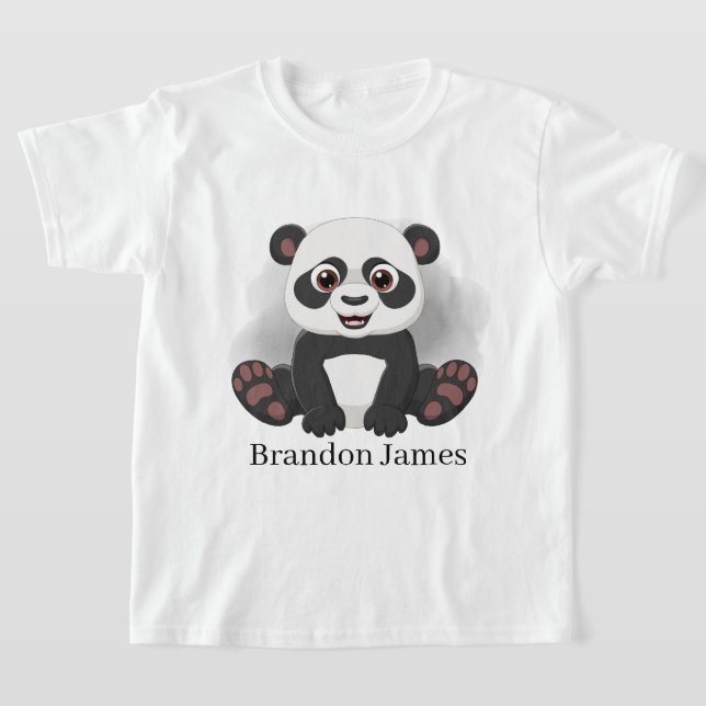 Camiseta niños unisex lindos añaden nombre a oso panda (Distribución)