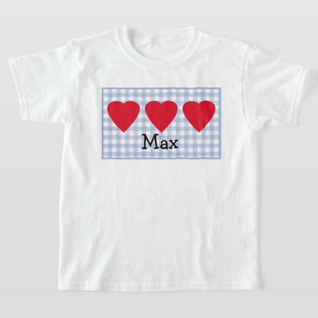 Camiseta Niños Valentine Heart con Blue Plaid (Distribución)