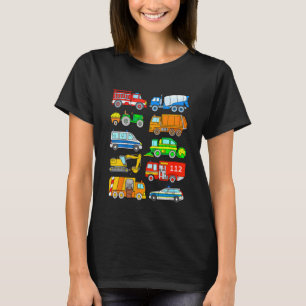 Camiseta Niños Vehículos Policía Expulsión De Basura De Bri
