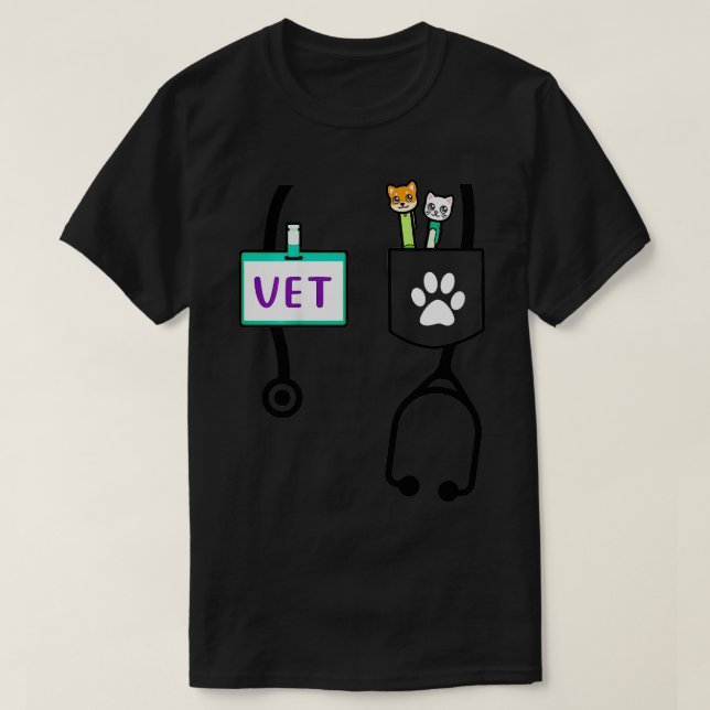 Camiseta Niños Veterinarios Disfraces Regalos Niños Chicas  (Diseño del anverso)