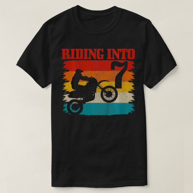 Camiseta Niños viajando a 7 motocross 7 cumpleaños Dirt Bik (Diseño del anverso)