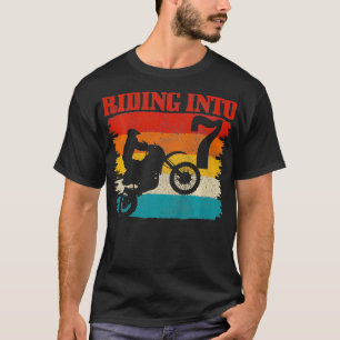 Camiseta Niños viajando a 7 motocross 7 cumpleaños Dirt Bik
