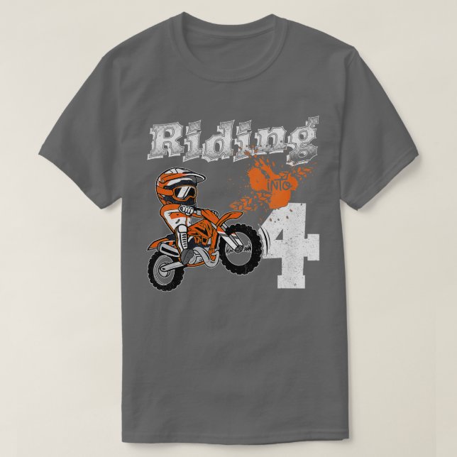 Camiseta Niños viajando en bicicleta con 4 años de edad 4º  (Diseño del anverso)