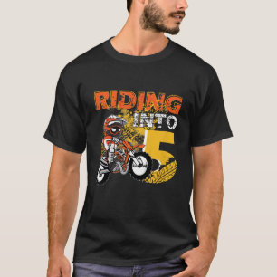 Camiseta Niños viajando en bicicleta de tierra de 5 años de